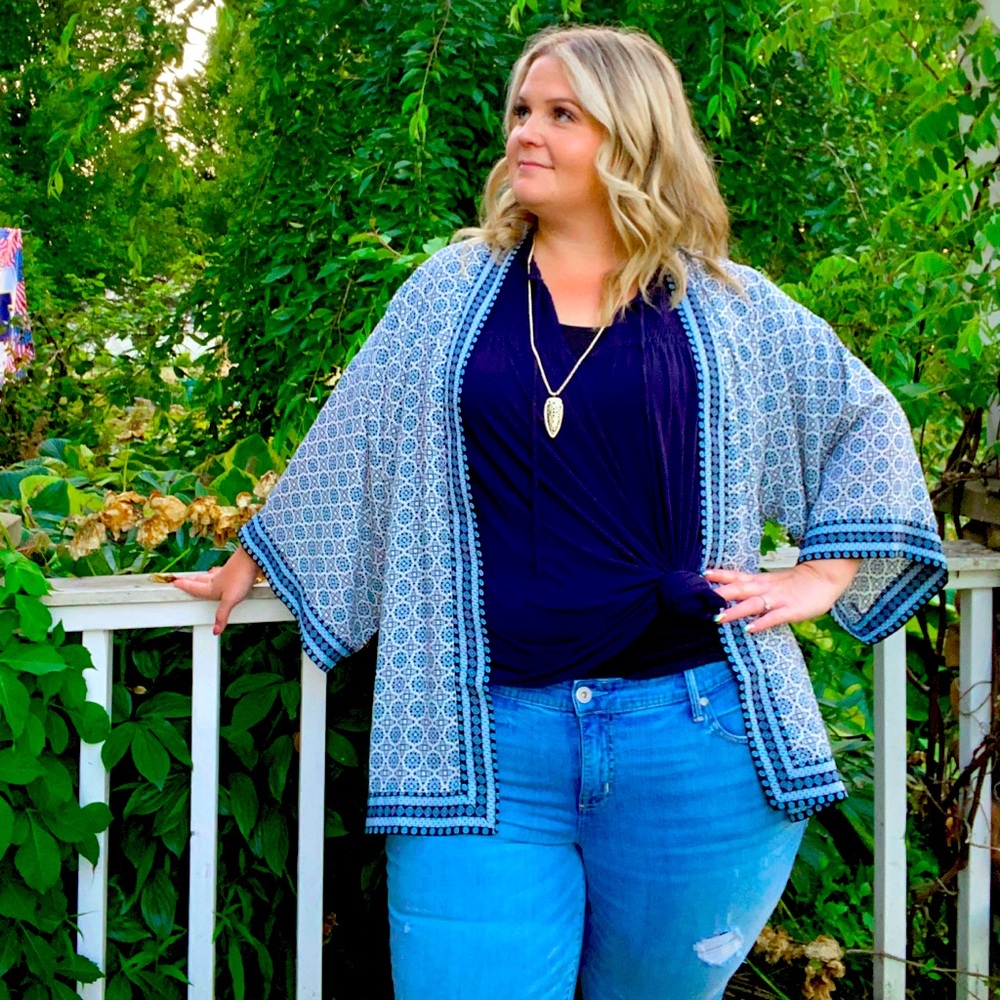 Max Studio Floral Open Front Kimono 1x